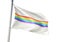 Jewish Autonomous Oblast region of Russia Flag waving isolated on white background realistic 3d illustration