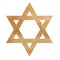 Jewish Bible Tanakh. Symbol of world religion Judaism Star of David. Flat watercolor object.