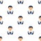 Jewish Boy Avatar Icon Seamless Pattern