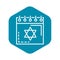 Jewish calendar icon, outline style