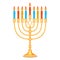 Jewish candle stand icon, realistic style