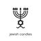 Jewish Candles icon. Trendy modern flat linear vector Jewish Can