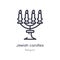 jewish candles outline icon. isolated line vector illustration from religion collection. editable thin stroke jewish candles icon