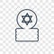 Jewish Coins concept vector linear icon isolated on transparent