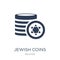 Jewish Coins icon. Trendy flat vector Jewish Coins icon on white