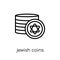 Jewish Coins icon. Trendy modern flat linear vector Jewish Coins