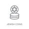 Jewish Coins linear icon. Modern outline Jewish Coins logo conce