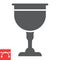Jewish goblet glyph icon, rosh hashanah and Jewish cup, chalice sign vector graphics, editable stroke solid icon, eps 10