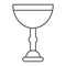 Jewish goblet thin line icon, cup and judaism, kiddush wine cup sign, vector graphics, a linear pattern on a white