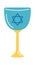 Jewish golden goblet flat icon Hanukkah holiday