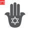 Jewish hamsa glyph icon