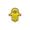 Jewish hamsa hand filled outline icon