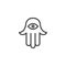 Jewish hamsa hand outline icon