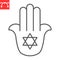 Jewish hamsa line icon