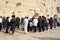 Jewish hasidic pray a the Western Wall