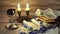 Jewish holiday celebration shabbat eve table