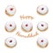 jewish holiday Hanukkah image with traditional doughnuts isolated on white.