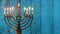 jewish holiday Hanukkah with menorah traditional candelabra