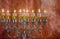 jewish holiday Hanukkah with menorah traditional candelabra