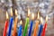 Jewish holiday Tallit Lighting Hanukkah Candles celebration