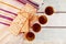 Jewish holiday Wine and matzoh - elements of passover supper