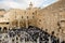 Jewish men praying at the famous Western Wall in Jerusalem, Israel