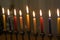 Jewish menorah with candles for Hanukkah Judaic holiday symbol