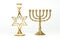 The Jewish menorah and candlestick