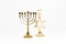 Jewish menorah and candlestick in the form of a St
