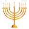 Jewish menorah icon, cartoon style