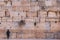 A jewish orthodox man standing at the Western Wall in Jerusalem, Israel.