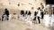 Jewish people praying at the wailing wall in the old city of Jerusalem. Orthodox.