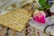 jewish products, food, Passover pesah on wooden background.