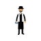 Jewish Rabbi character, religion representative vector Illustration