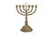 A Jewish seven-pointed candlestick with the star of David, used during the Hanukkah festival, isolated on a white background with