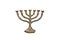 A Jewish seven-pointed candlestick used during the Hanukkah festival, isolated on a white background with a clipping path.
