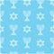 Jewish Star of David and Menorah seamless pattern, festive Hanukkah background