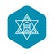 Jewish temple star icon, outline style