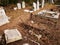 Jewish tomb destroyed - the burial stone overturned