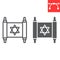 Jewish torah line and glyph icon, rosh hashanah and scroll, torah sign vector graphics, editable stroke linear icon, eps
