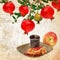 Jewish traditional food for Rosh Hashana - Jewish new year. Vintage style