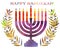 Jewish traditional holiday Hannukah.Watercolor Greeting card