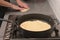 Jewish woman hands preparing traditional Moroccan Moufleta at home