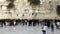 Jewish women worshipers pray at the Wailing Wall