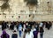 Jewish women worshipers pray at the Wailing Wall