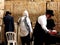 Jewish worshipers pray at the Wailing Wall