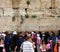 Jewish worshipers (women) pray at the Wailing Wall
