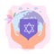 Jews read about religion. Holy Book of Torah Judaism, Jewish beliefs about Jesus. Colorful vector illustration