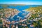 Jezera on Murter island aerial panoramic view, archipelago of Dalmatia