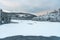 Jezioro Czernianskie in winter Beskid Slaski mountains in Poland